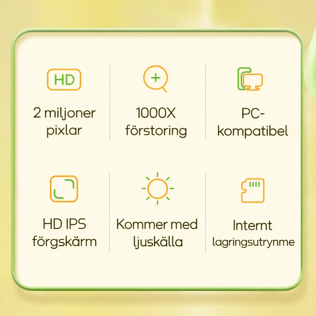 MicroPlay – Digital Barnmikroskop med 1000× Förstoring, 2” IPS-Skärm samt Foto- och Videofunktion