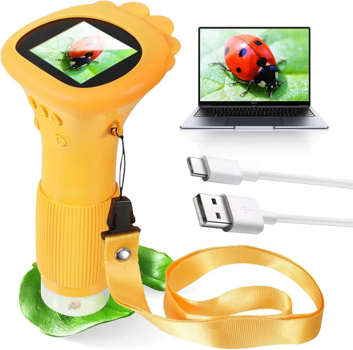 MicroPlay – Digital Barnmikroskop med 1000× Förstoring, 2” IPS-Skärm samt Foto- och Videofunktion