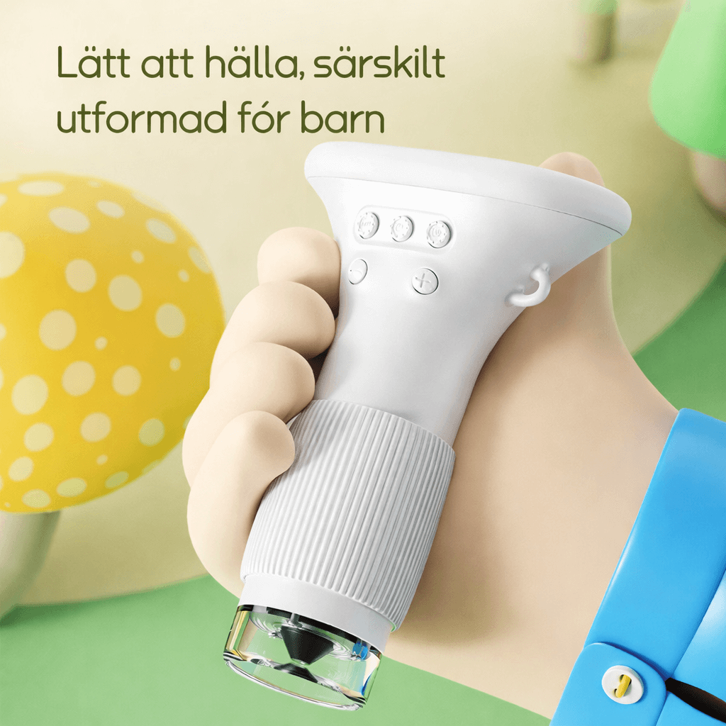 MicroPlay – Digital Barnmikroskop med 1000× Förstoring, 2” IPS-Skärm samt Foto- och Videofunktion
