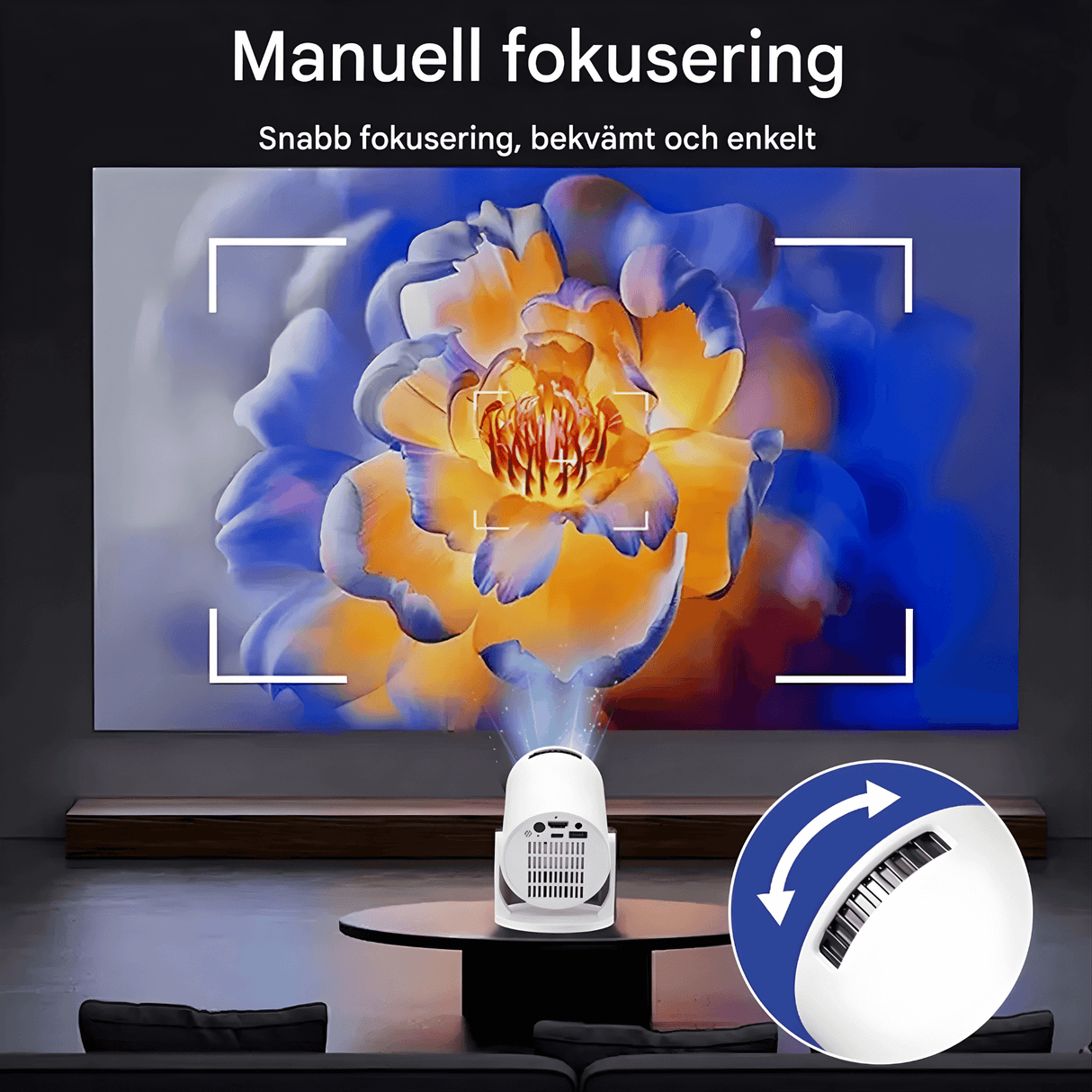 MiniBeam – Trådløs miniprojektor med skærmdeling, 500 ANSI-lumen og 16:9-understøttelse til hjemmet, kontoret og rejser