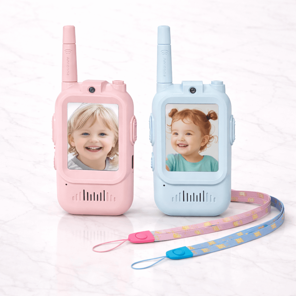 PlayTalk – Video Walkie Talkies för Barn med 2” HD-Skärm, USB-C och Tvåvägskommunikation