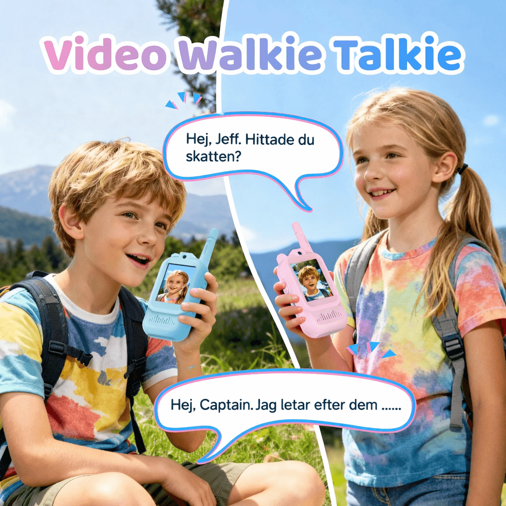 PlayTalk – Video Walkie Talkies för Barn med 2” HD-Skärm, USB-C och Tvåvägskommunikation