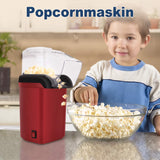 PopMate – Mini Popcornmaskin med Varmluft 1200W – Oljefri Popcorn Hemma på Några Minuter