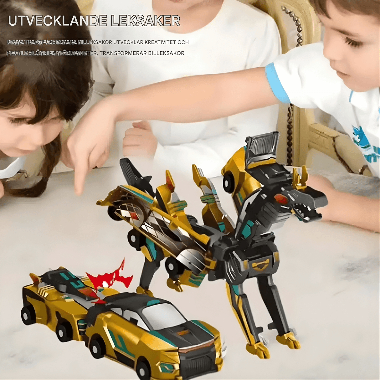 SkyDrake – Magnetisk Crashbil, der forvandles til en flyvende drage | 2-i-1 Legekøretøj til fantasi og bevægelsesleg