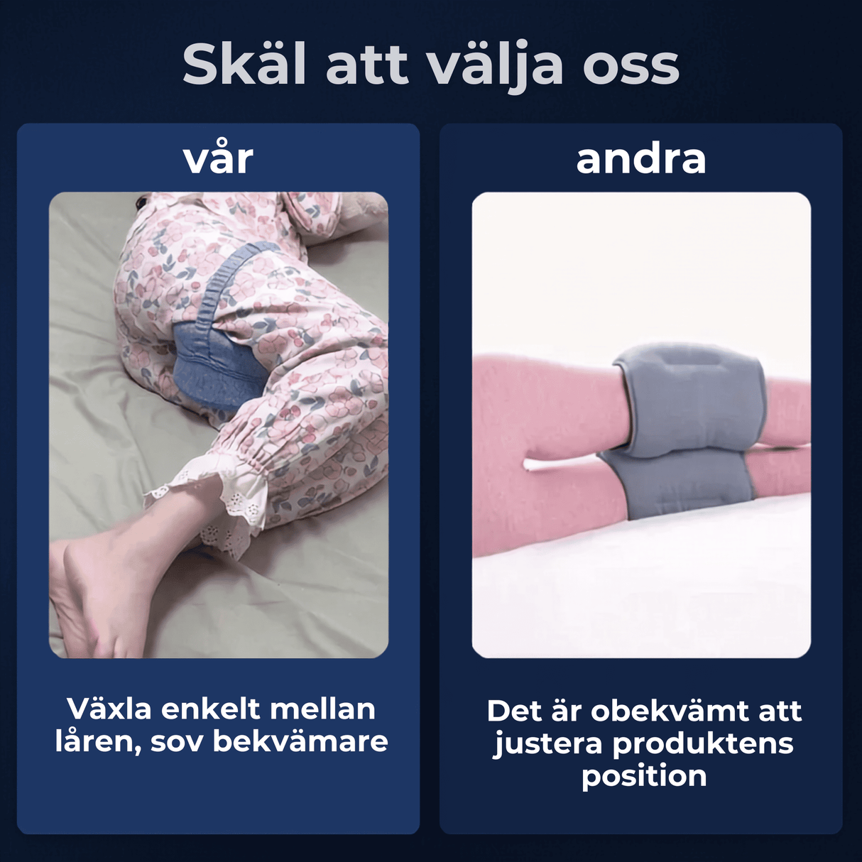 SleepAlign – Ergonomisk Minneskudde för Ben och Knän, Sidosovare – Minskar Smärta i Höft, Rygg och Ischias