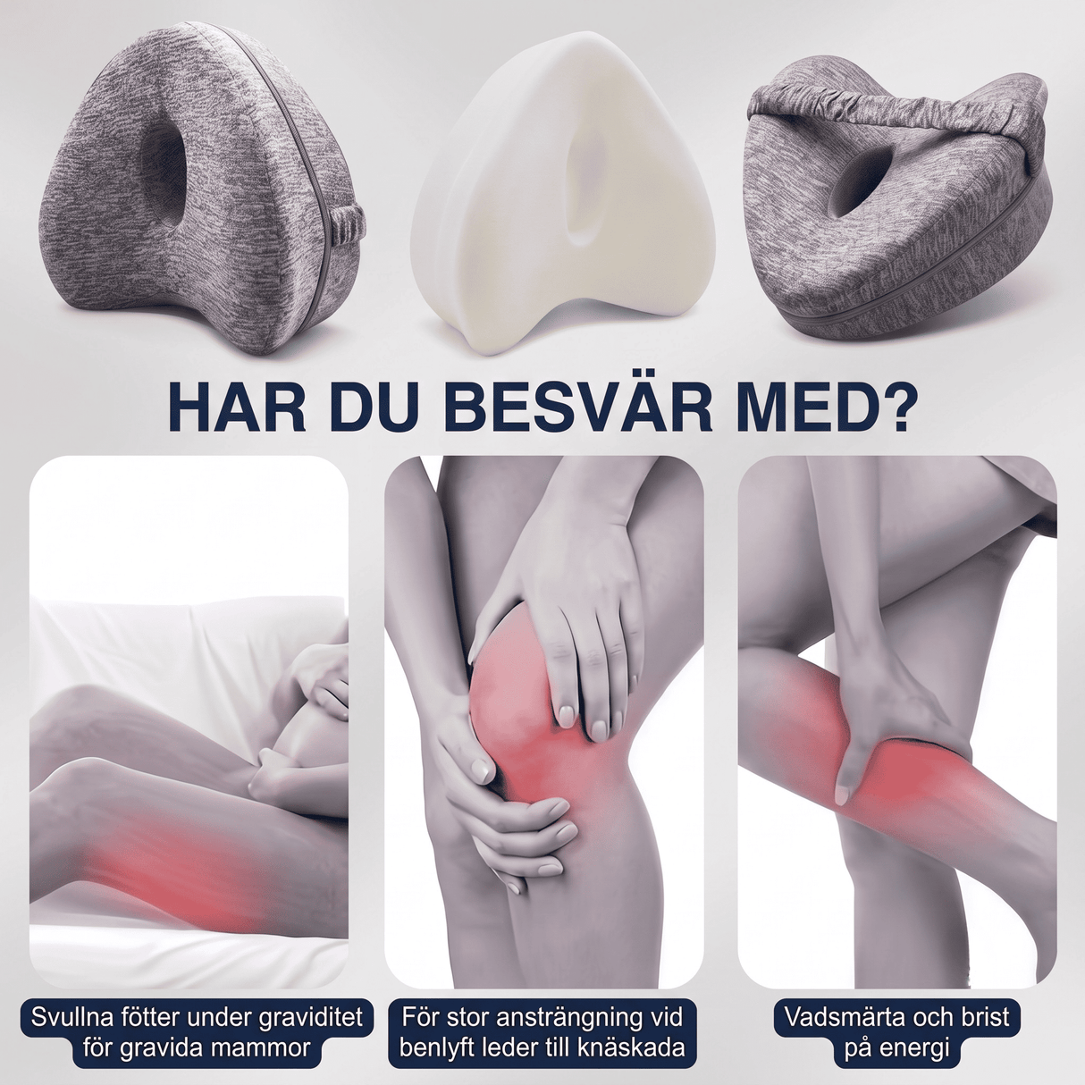 SleepAlign – Ergonomisk minneputepute for ben og knær, for de som sover på siden – Lindrer smerter i hofte, rygg og isjias