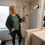 SpinClean – 9-i-1 elektrisk rengjøringsbørste med stav for skånsom rengjøring