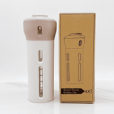 SpinFill – 4-i-1 Roterande Resedispenser med Läckagesäkra Refillflaskor på 40 ml – Kompakt Reseflaska