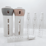 SpinFill – 4-i-1 Roterande Resedispenser med Läckagesäkra Refillflaskor på 40 ml – Kompakt Reseflaska
