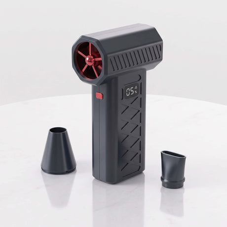 TurboGust – Portabel Turbofläkt med LED-display 130 000 RPM – Lövblåsare för Bil, Dammblås och Rengöring, Uppladdningsbar