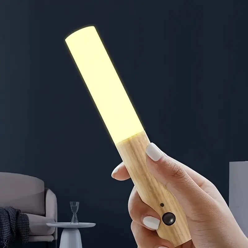 SensoRay – Trådlös LED-Nattlampa med Rörelsesensor | Elegant Trädesign och Uppladdningsbar