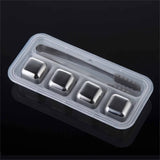 FrostGleam - Stainless Steel Ice Cube Set | Reusable Ice Cubes for Whiskey, Wine & Cocktails - Stylish, Cool & No Dilution