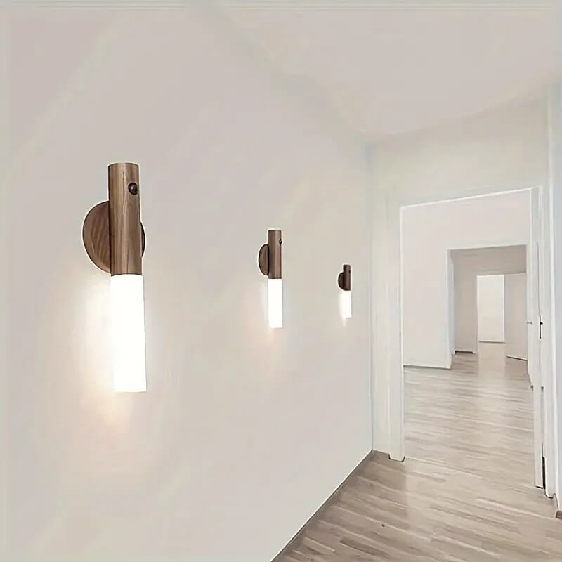 SensoRay – Trådlös LED-Nattlampa med Rörelsesensor | Elegant Trädesign och Uppladdningsbar