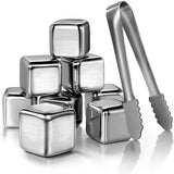 FrostGleam - Stainless Steel Ice Cube Set | Reusable Ice Cubes for Whiskey, Wine & Cocktails - Stylish, Cool & No Dilution