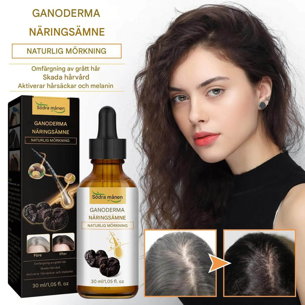 ToneRoot Serum – Hårserum för Grått och Vitt Hår | Naturlig Färgförbättring och Näring för Hårbotten