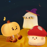 GlowShroom – LED nattlampa i silikon | Mjuk pumpa-, svamp- eller spökdesign för barnrum och sovrum