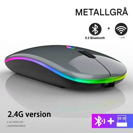 VibeGrip – Trådlös RGB Ergonomisk Mus | Stil, Komfort och Precision i Ett