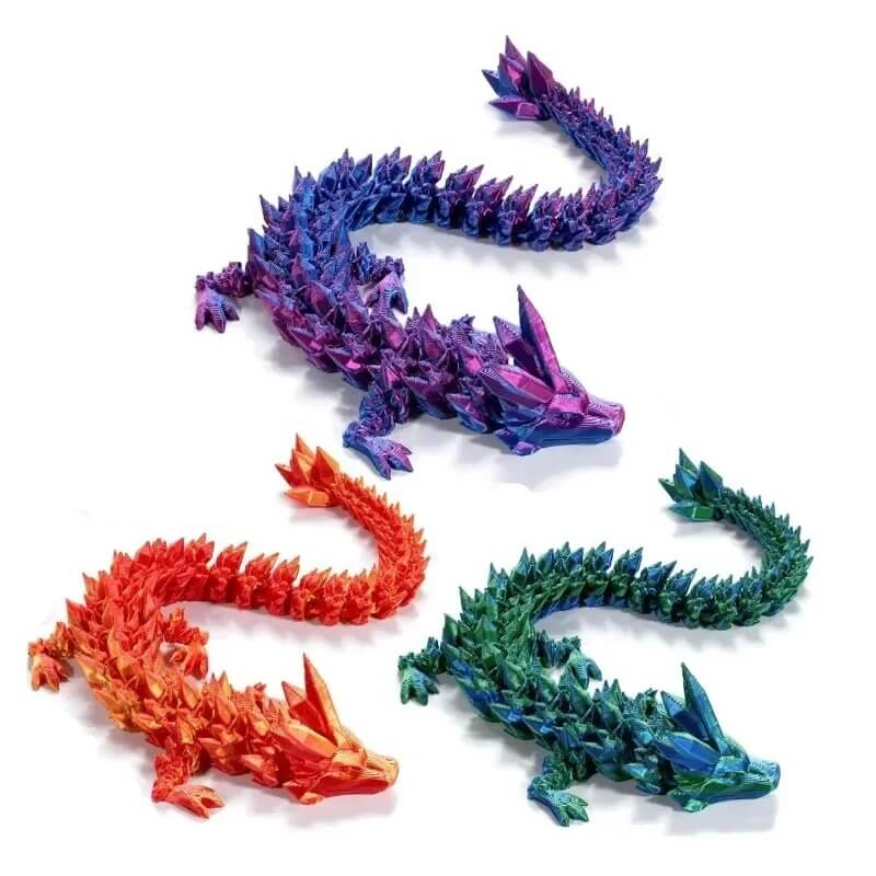 DrakeMorph - Rörlig 3D-printad Drakmodell för Dekor och Fantasi