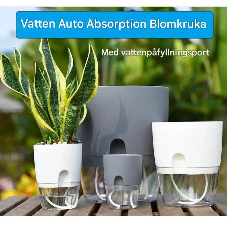 AquaBloom – Självbevattnande Kruka med Dubbellager | Gör Växtvård Enklare Än Någonsin