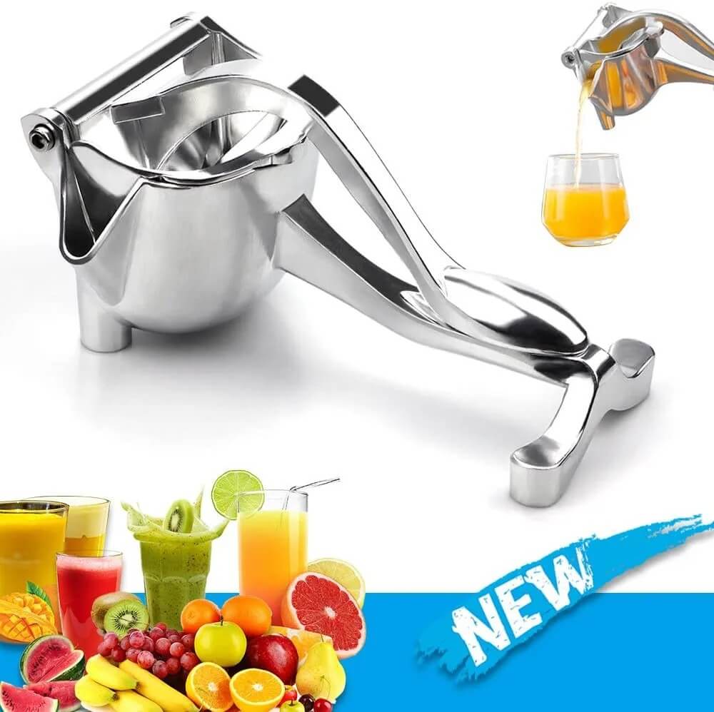 FruktPressa – Manuell Juicepress i Aluminium | Enkel Pressning av Citrus, Granatäpple och Mer