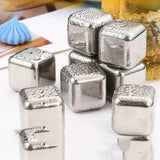 FrostGleam - Stainless Steel Ice Cube Set | Reusable Ice Cubes for Whiskey, Wine & Cocktails - Stylish, Cool & No Dilution