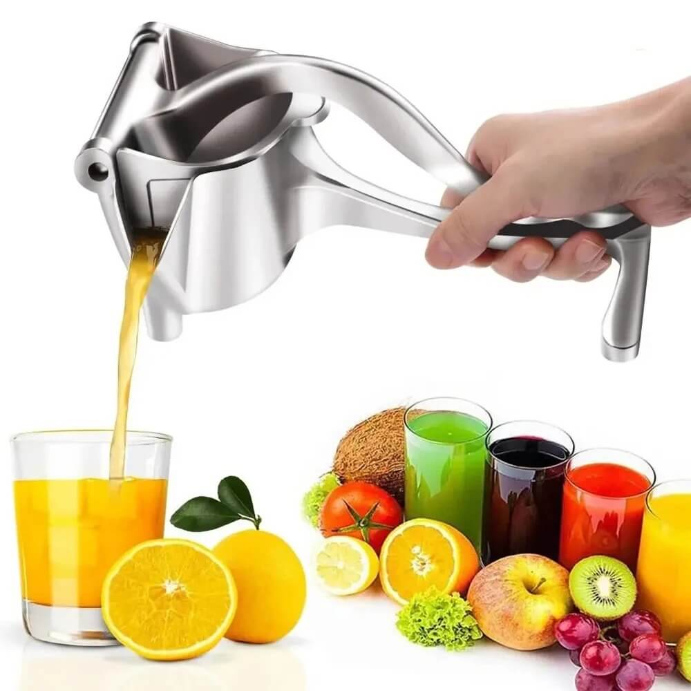 FruktPressa – Manuell Juicepress i Aluminium | Enkel Pressning av Citrus, Granatäpple och Mer