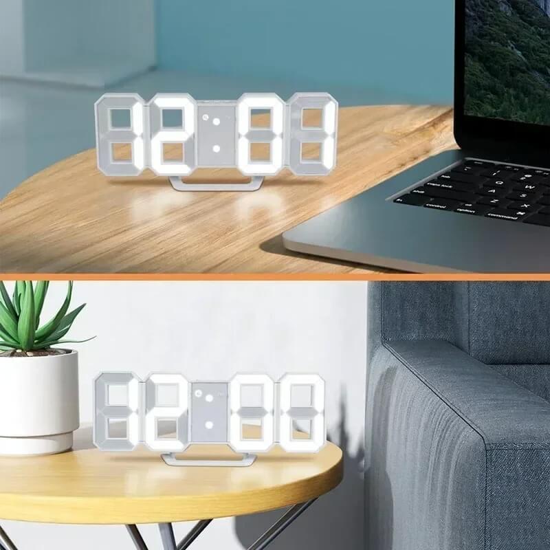 BrightChrono – 3D Digital LED Vägg- & Bordsklocka | Stilren Tidsvisning för Hem & Kontor
