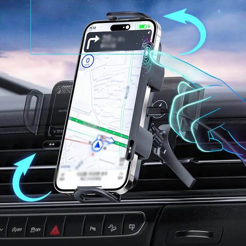ChargeMount - Adjustable Smart Car Phone Holder with 15W Wireless Charging Pad for Foldable Screens