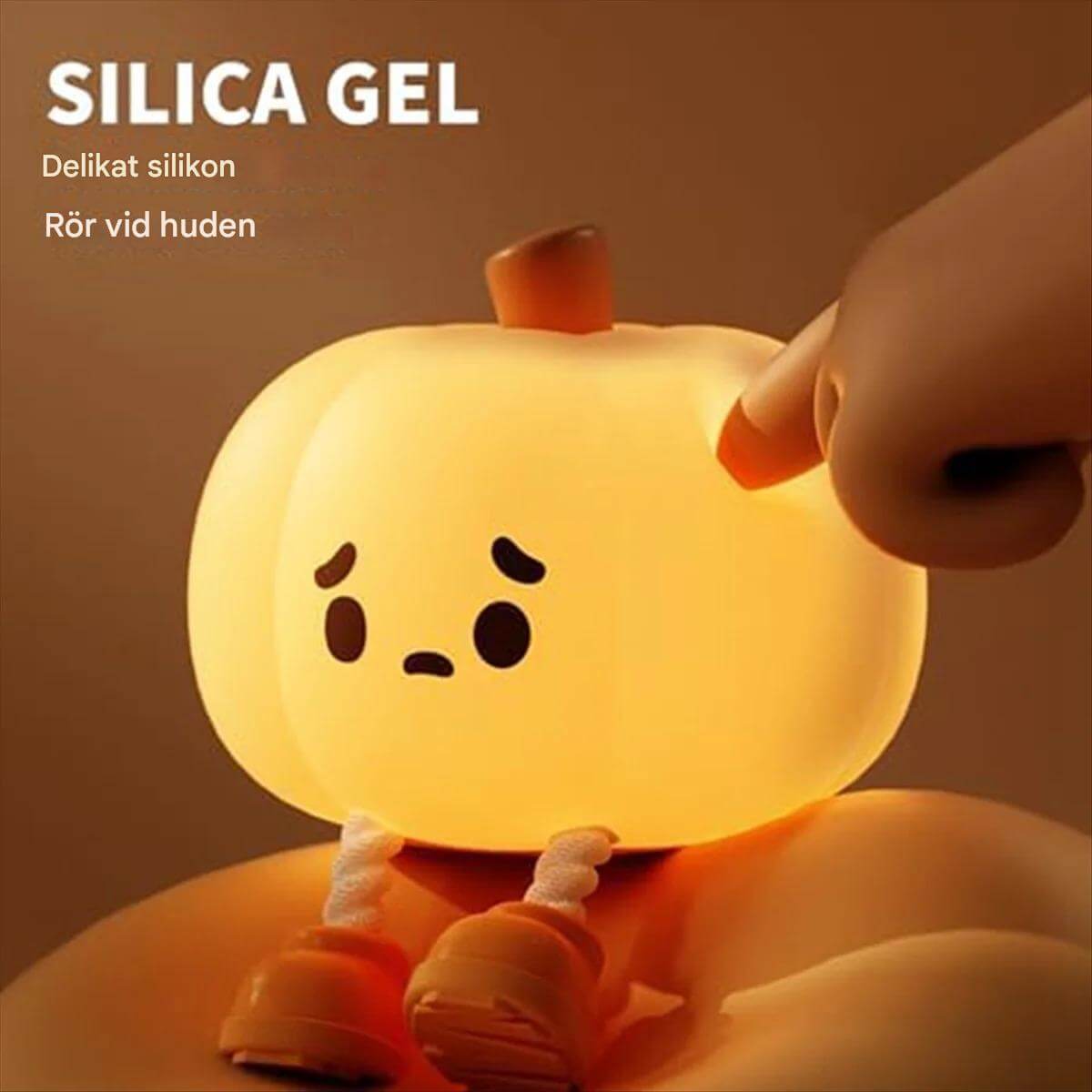 GlowShroom – LED nattlampa i silikon | Mjuk pumpa-, svamp- eller spökdesign för barnrum och sovrum