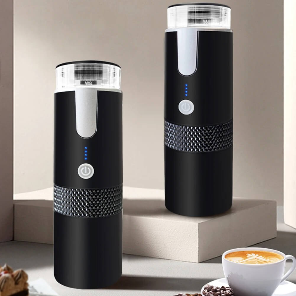 NomadoBrew – Bärbar Kaffemaskin för Resor och Camping | Trådlös Bryggning av Kapsel och Malet Kaffe