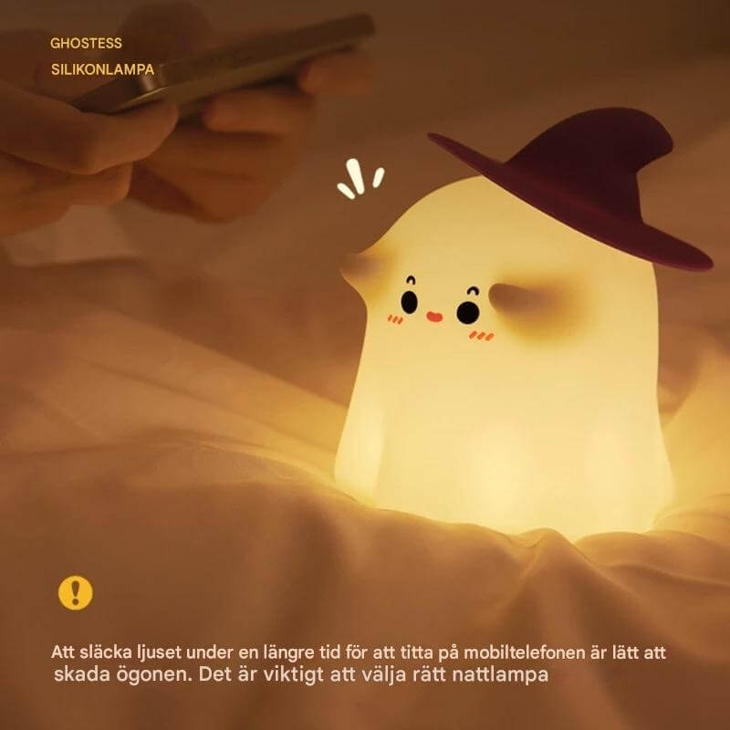 GlowShroom – LED nattlampa i silikon | Mjuk pumpa-, svamp- eller spökdesign för barnrum och sovrum