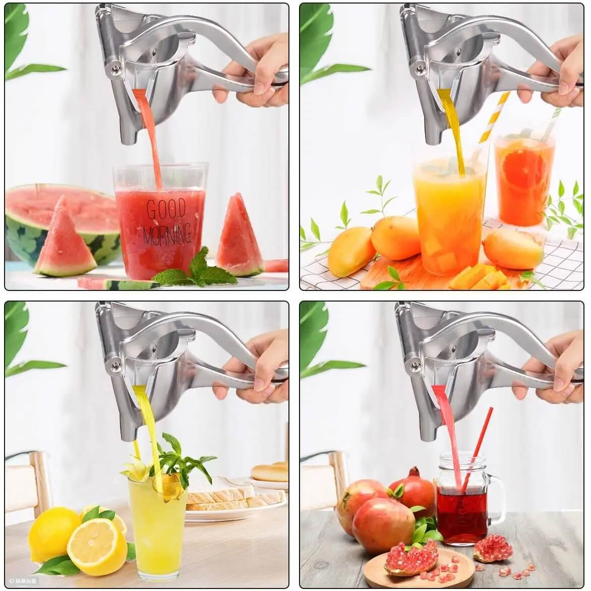 FruktPressa – Manuell Juicepress i Aluminium | Enkel Pressning av Citrus, Granatäpple och Mer