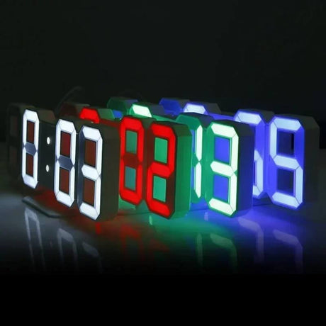 BrightChrono – 3D Digital LED Vägg- & Bordsklocka | Stilren Tidsvisning för Hem & Kontor