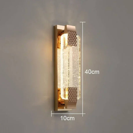 LuxeAngle – Vägglampa med Bubble Kristall och Guldbelagd Metall | Elegant och Lyxig Dekorationsbelysning för Sovrum & Vardagsrum