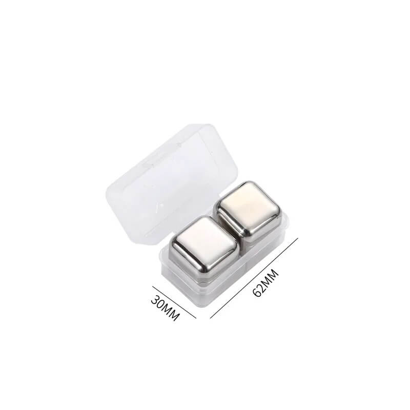 FrostGleam - Stainless Steel Ice Cube Set | Reusable Ice Cubes for Whiskey, Wine & Cocktails - Stylish, Cool & No Dilution