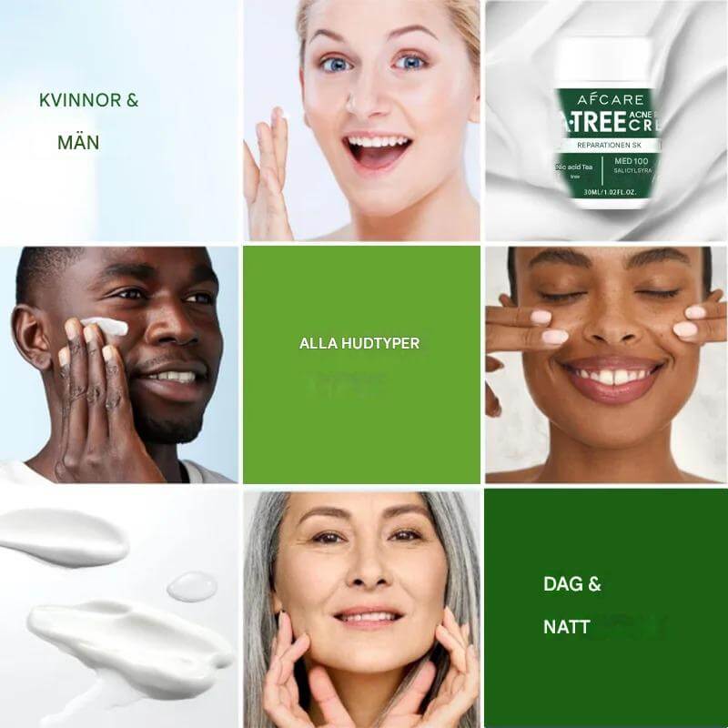 GrönRoa – Vegansk Ansiktskräm med Tea Tree | För en Lugnare, Mer Balanserad Hud