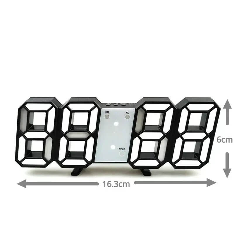 BrightChrono – 3D Digital LED Vägg- & Bordsklocka | Stilren Tidsvisning för Hem & Kontor