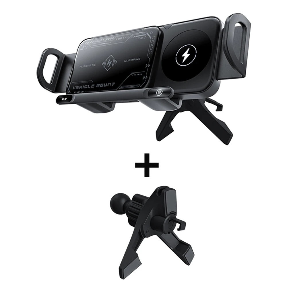 ChargeMount - Adjustable Smart Car Phone Holder with 15W Wireless Charging Pad for Foldable Screens