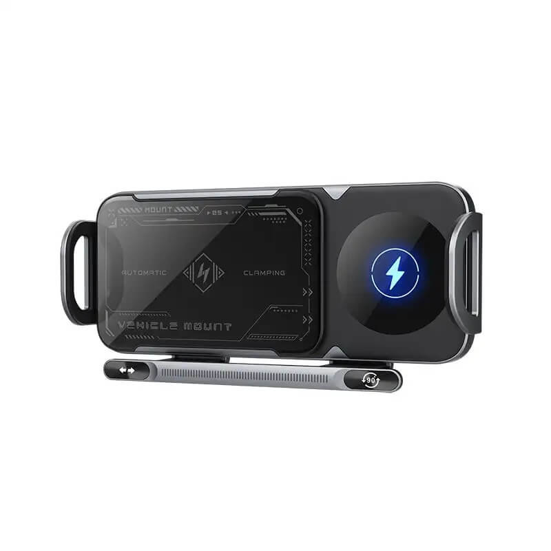 ChargeMount - Adjustable Smart Car Phone Holder with 15W Wireless Charging Pad for Foldable Screens
