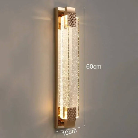 LuxeAngle – Vägglampa med Bubble Kristall och Guldbelagd Metall | Elegant och Lyxig Dekorationsbelysning för Sovrum & Vardagsrum