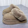 Women's Winter Slippers with Fleece Lining - Thick Sole