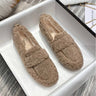 Luxury Women's Moccasins in Lambswool Plush - Non-slip Rubber Sole and Ultimate Comfort