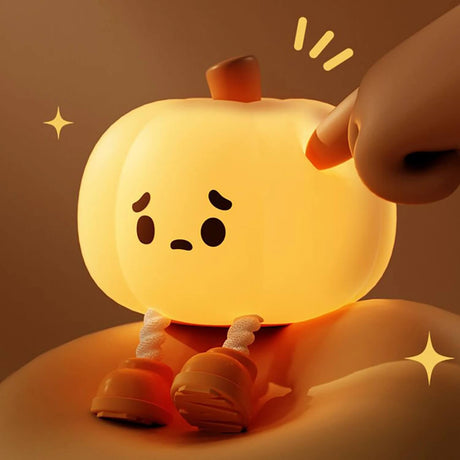 GlowShroom – LED nattlampa i silikon | Mjuk pumpa-, svamp- eller spökdesign för barnrum och sovrum