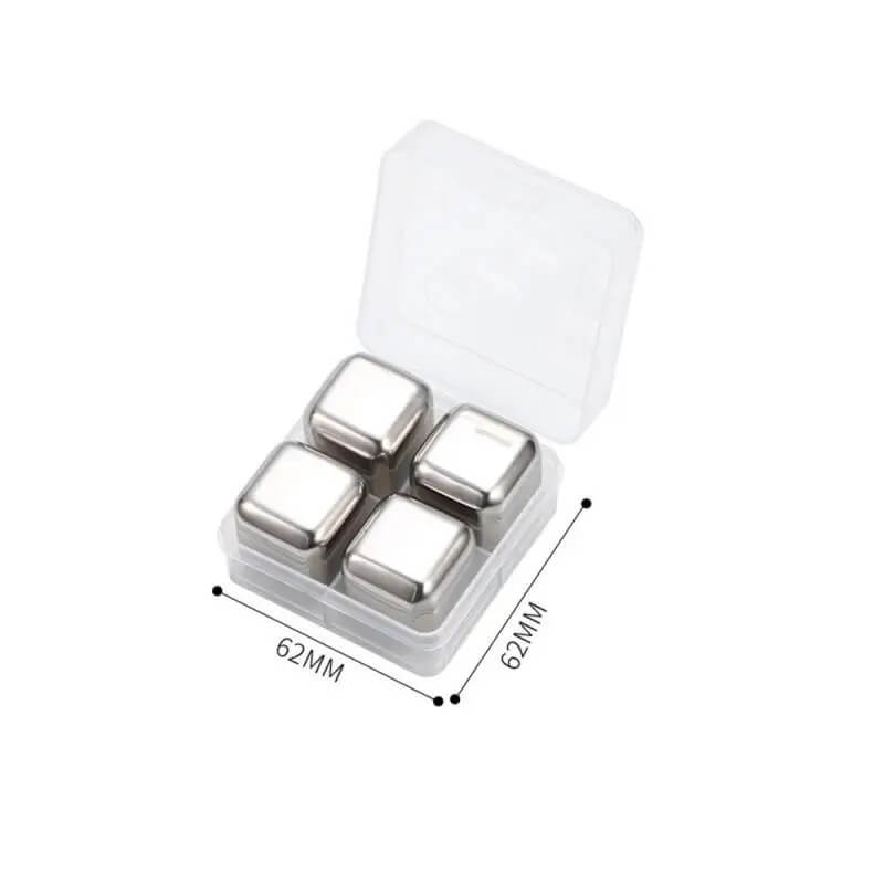 FrostGleam - Stainless Steel Ice Cube Set | Reusable Ice Cubes for Whiskey, Wine & Cocktails - Stylish, Cool & No Dilution