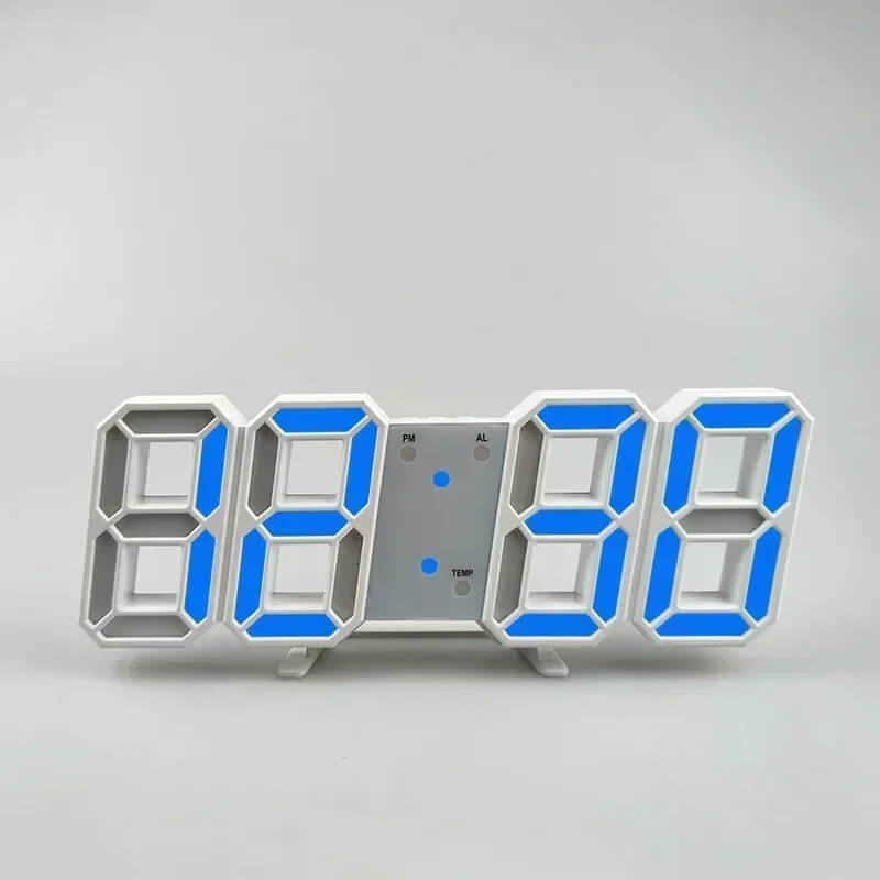 BrightChrono – 3D Digital LED Vägg- & Bordsklocka | Stilren Tidsvisning för Hem & Kontor