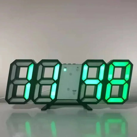 BrightChrono – 3D Digital LED Vägg- & Bordsklocka | Stilren Tidsvisning för Hem & Kontor