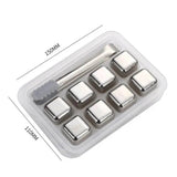 FrostGleam - Stainless Steel Ice Cube Set | Reusable Ice Cubes for Whiskey, Wine & Cocktails - Stylish, Cool & No Dilution