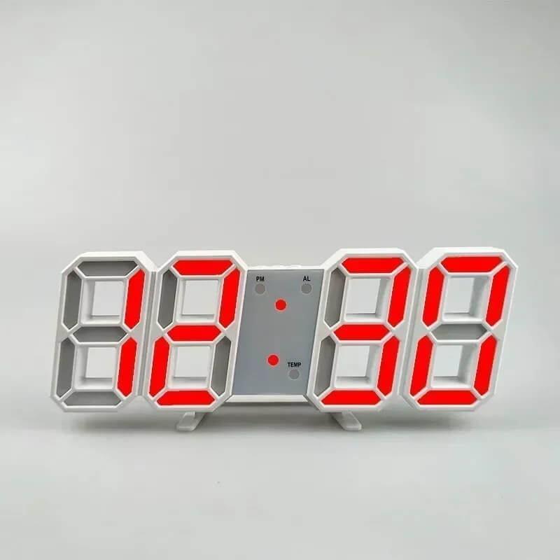 BrightChrono – 3D Digital LED Vägg- & Bordsklocka | Stilren Tidsvisning för Hem & Kontor