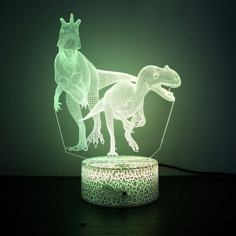 3D LED Lampa Dinosaurie