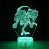 3D LED Lampa Dinosaurie